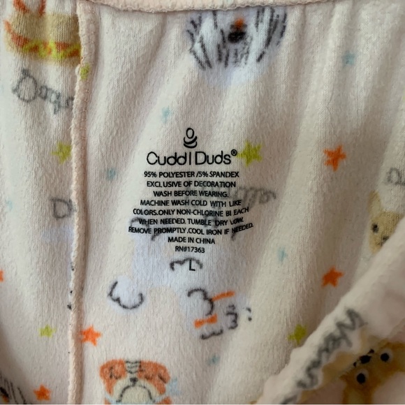 Cuddl Duds Velour Pajama Lounge Set Cozy Pink Dog Print - Picture 10 of 11